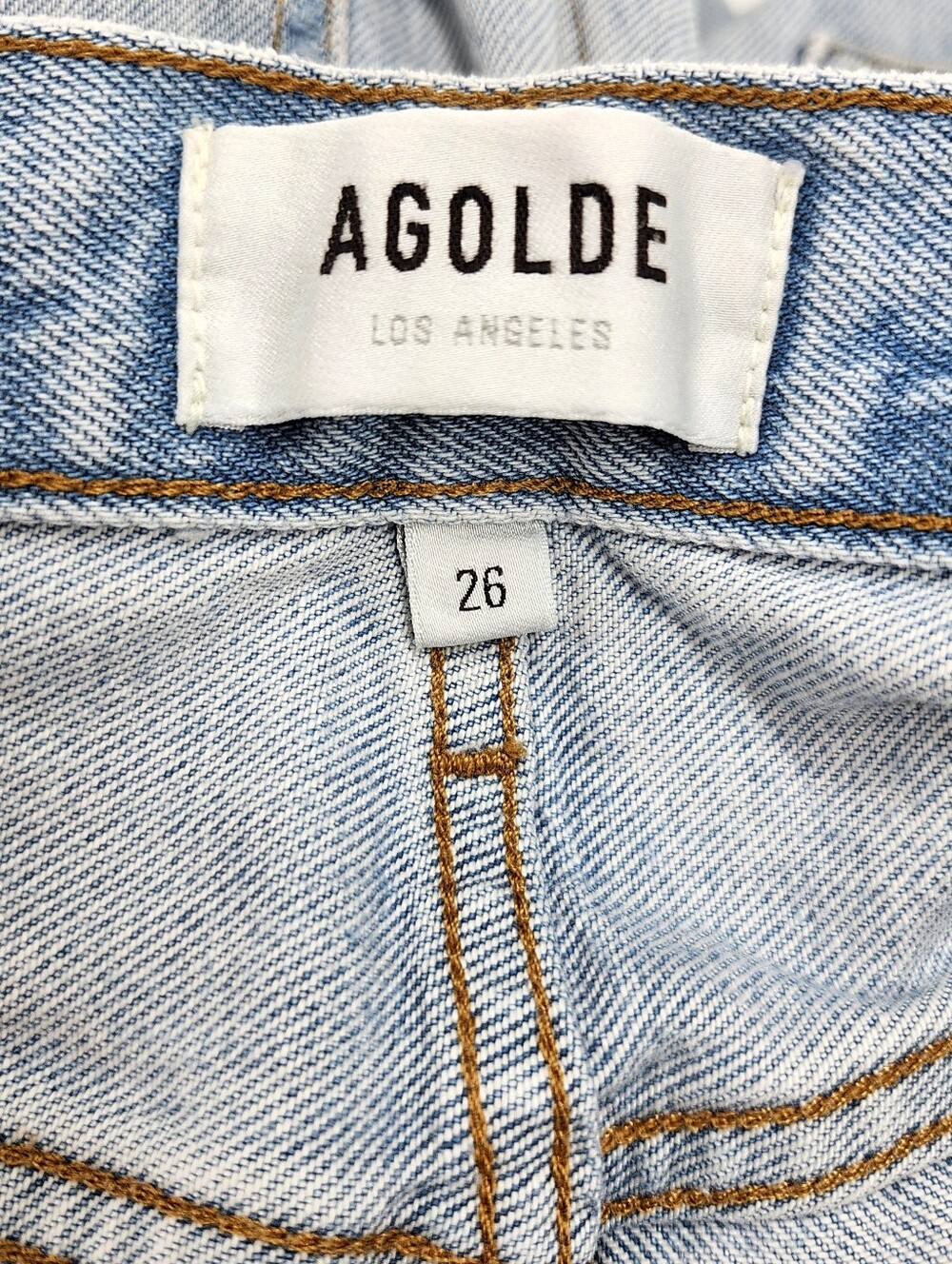 AGOLDE 90's Pinch Organic Cotton High-Rise Button-Fly Straight Raw Hem Jeans - Picture 8 of 10
